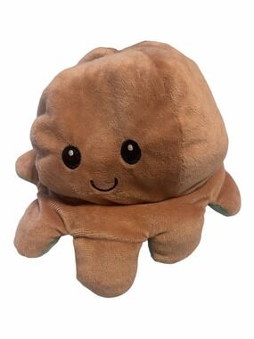 Mood Octopus Plush Toy Tan Teal Reversible